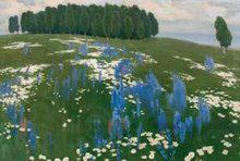 Paul Raud Field of flowers Norge oil painting art